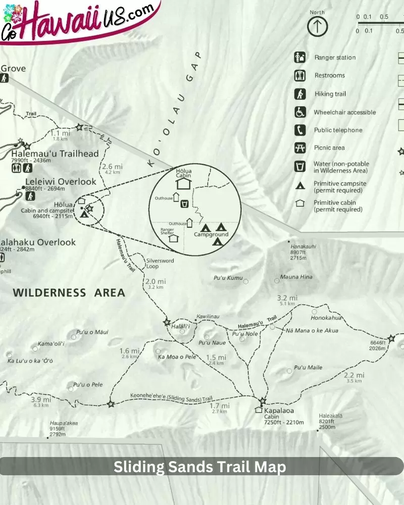 Sliding Sands Trail Map