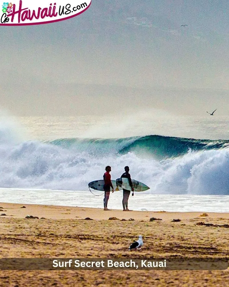 Surf Secret Beach, Kauai